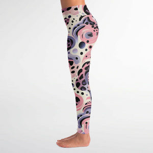 Abstract Pink Splash Yoga Pants And Top Set (for women)