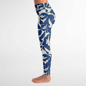 Pigeons Pattern Yoga Pants (Blue and Beige/for women)