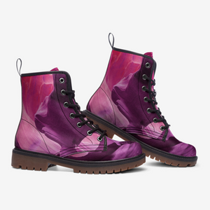 Dark Purple And Pink Stone Vegan Leather Boots
