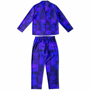 Artistic Luxury Satin Pajamas (Violet Blue)