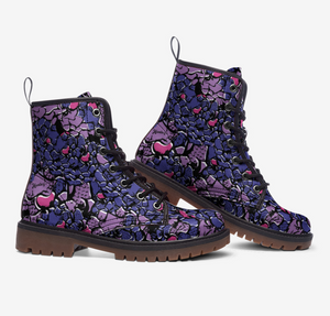Purple Rose Vegan Leather Boots