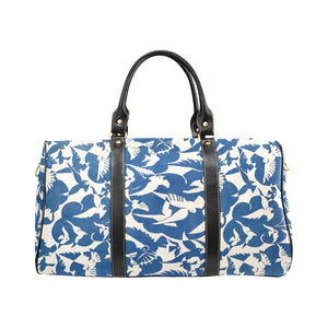 Pigeons Pattern Waterproof Travel Bag/Large (Blue and Beige)