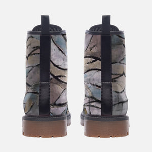 Grey and Black Graffiti Vegan Leather boots ( Piet Mondrian)