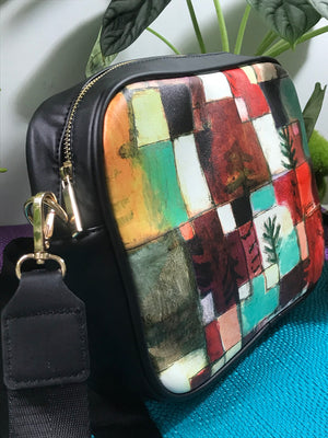 Colorful Squares Crossbody Bag (Red)