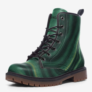 Dark Green Marble Vegan Leather Boots ( Malachite)