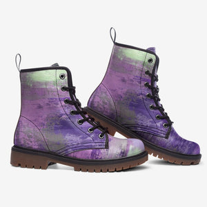 Artistic Purple Vegan Leather Boots
