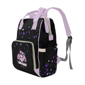 Japan Anime Inspired Multi-Function Backpack/Diaper Bag (Black/Purple)
