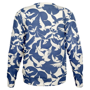 Pigeons Pattern Fashion Sweatshirt (Blue and Beige)