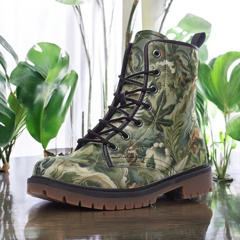 a close up of a pair of boots on a table