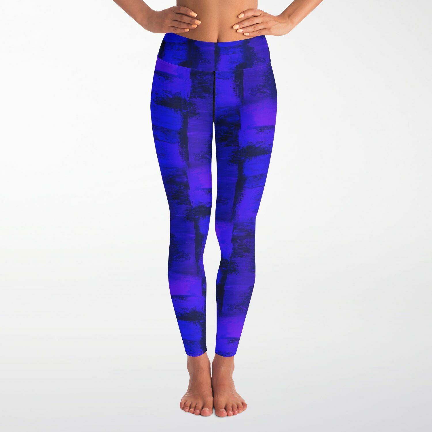 Artistic Yoga Leggings (Violet Blue)