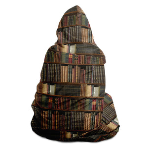 Library Book Lover Hooded Blanket (for Women/ Brown)