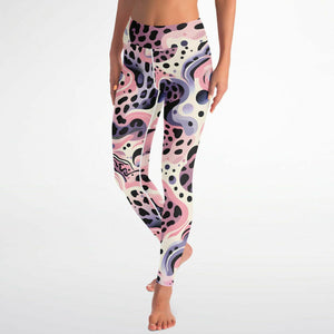 Abstract Pink Splash Yoga Pants (for women)