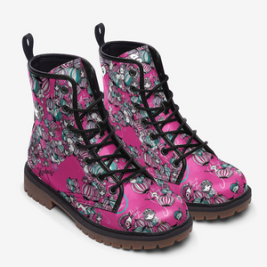 Psychedelic Balloons Vegan Leather boots (Barbie Pink)