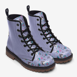 Classic France Vegan Leather Boots ( Purple)