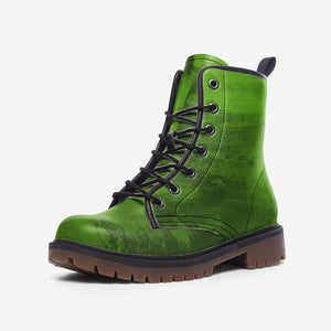 Mismatched Emerald Green & Amethyst Purple Vegan Combat Boots| Punk Lace Up Boot| Fantasy| Gothic| Faux Leather| Hippie Shoes For Women| Men