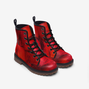 Inferno Red Combat Boots | Vibrant & Durable