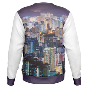 Hong Kong Night View Fashion Sweatshirt (Black and White)