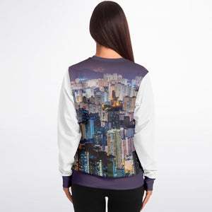 Hong Kong Night View Fashion Sweatshirt (Grey and White- 2 pcs set)