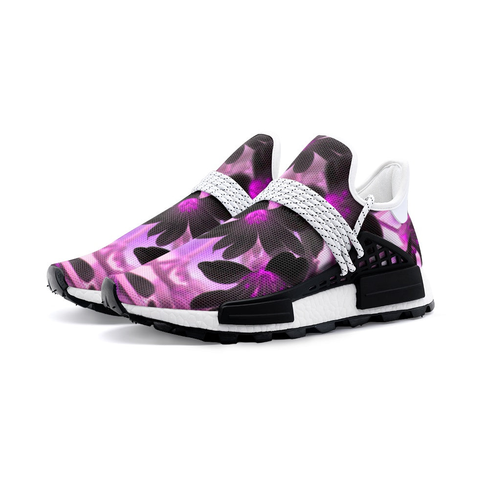 Black pink flower Lightweight Sneaker (Unisex)