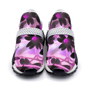 Black pink flower Lightweight Sneaker (Unisex)