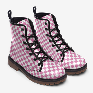 Pink Checkmate Combat Boots ( For Girls|Women| Men)