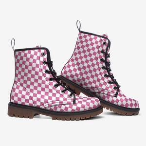 Pink Checkmate Combat Boots ( For Girls|Women| Men)