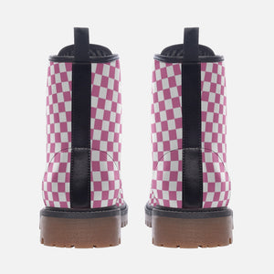 Pink Checkmate Combat Boots ( For Girls|Women| Men)