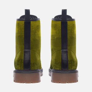 Mustard Yellow Grunge Boots | Cottagecore Goblincore Shoes | Alt Clothing Punk Rock Style | 70s Retro Fall Footwear | Earthy Boho Combat Boots