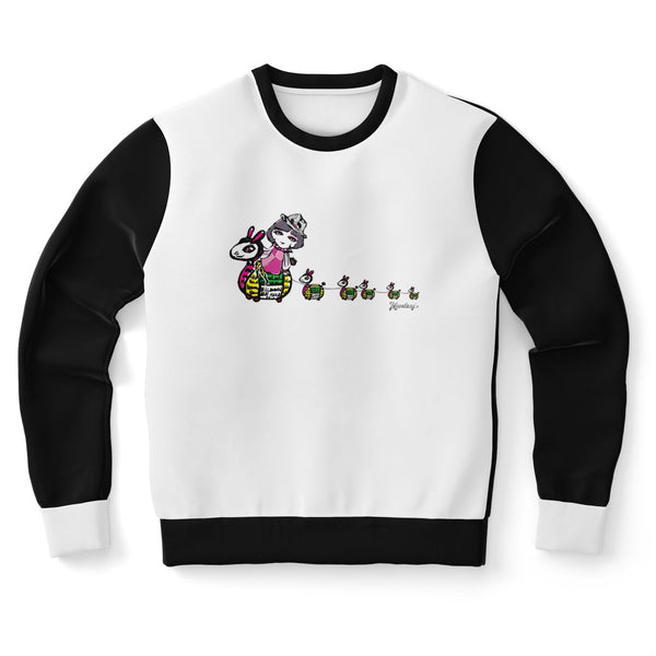 Rabbit Lantern Athletic Sweatshirt (Black and White)