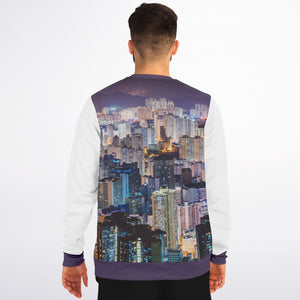 Hong Kong Night View Fashion Sweatshirt (Grey and White- 2 pcs set)