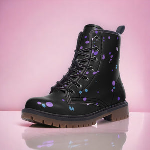 Splash Ink Black Vegan Leather Boots