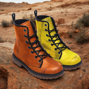 Gradient Orange and Yellow Combat Boots（For Women｜Men）