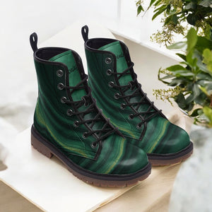 Emerald Forest Abstract Combat Boots | Vegan & Waterproof