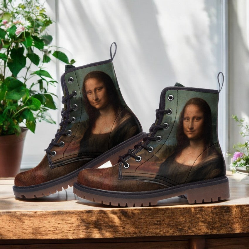 Mona Lisa Vegan Leather boots ( Leonardo da Vinci/ Black and Brown)