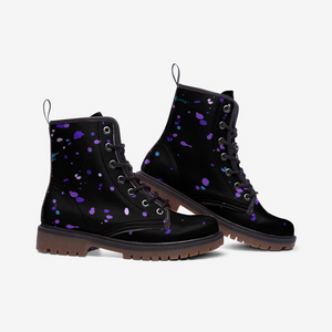 Splash Ink Black Vegan Leather Boots