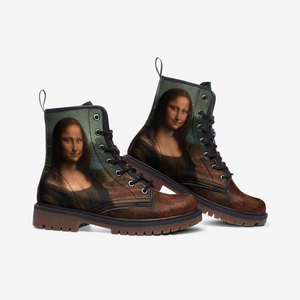 Mona Lisa Vegan Leather boots ( Leonardo da Vinci/ Black and Brown)