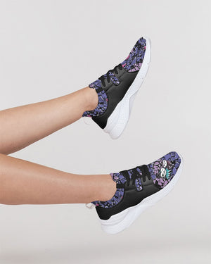 Owls Floral Women's Two-Tone Sneaker （Purple)