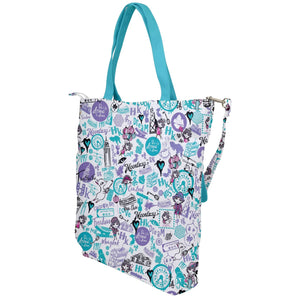 Hong Kong Pattern Shoulder Tote Bag (Blue)