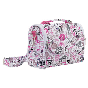 Hong Kong Pattern Satchel Shoulder Bag (Pink)