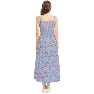 Classic France Boho Sleeveless Summer Dress (Purple)