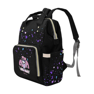 Japan Anime Inspired Multi-Function Backpack/Diaper Bag (Black/Purple)