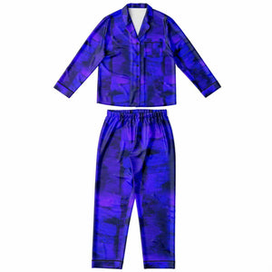 Artistic Luxury Satin Pajamas (Violet Blue)