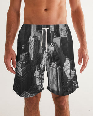 New York Building Men's Swim Trunk ( Black)