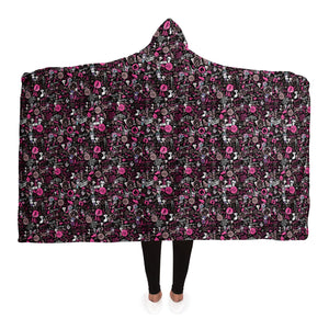 Hong Kong Pattern Hooded Blanket ( Black)