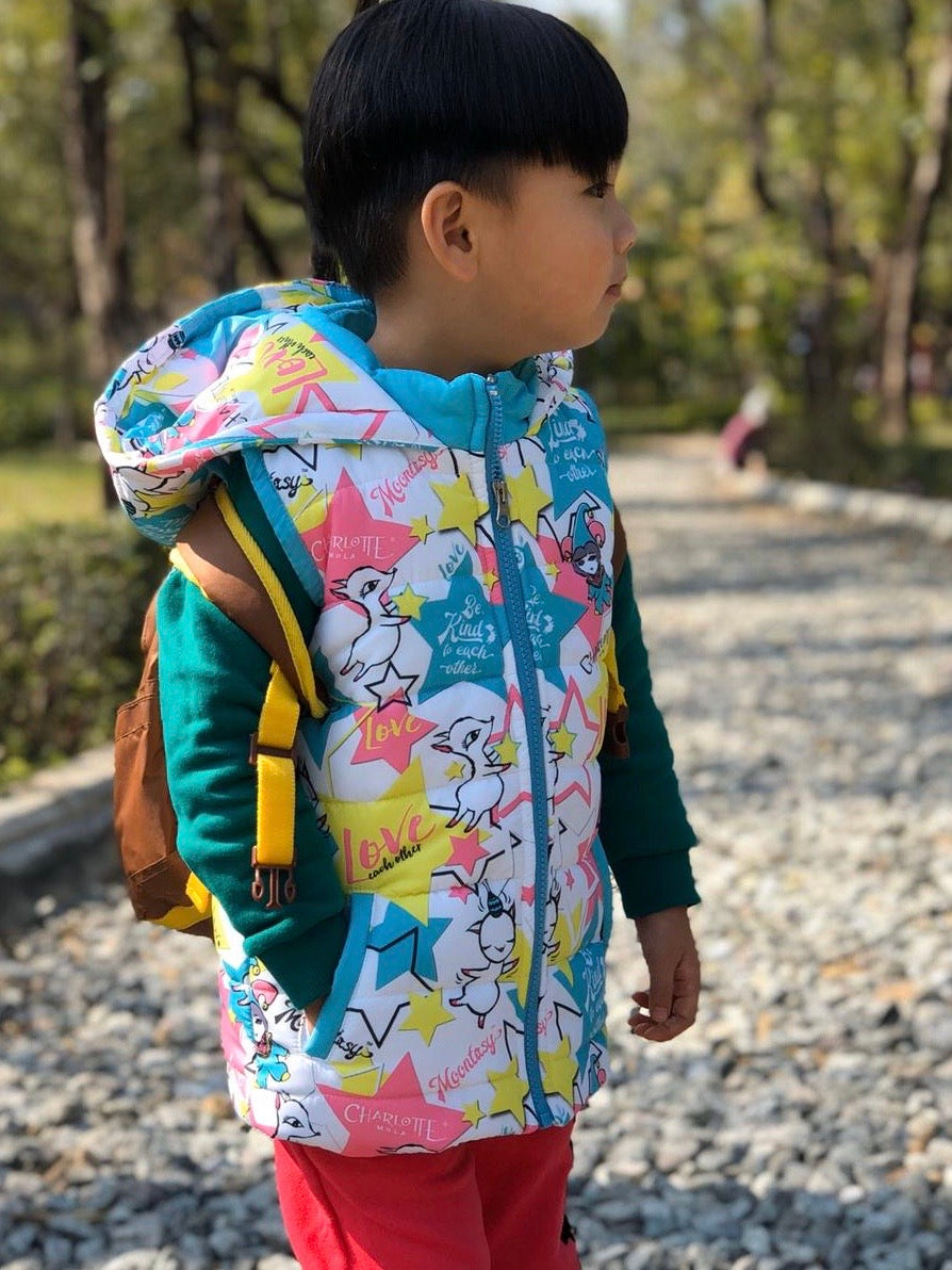 Star Moonkii Kids' Hooded Puffer Vest