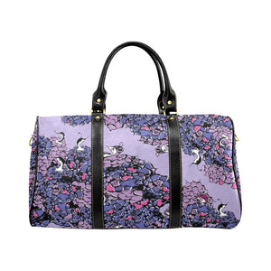 Owls Floral Waterproof Travel Bag (Large/Purple)