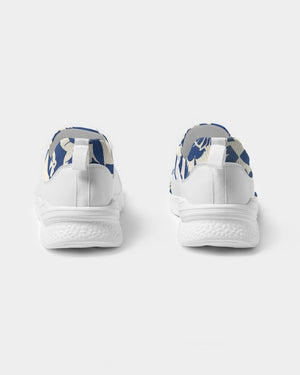 Pigeons Pattern Women's Two-Tone Sneaker (Blue and Beige)