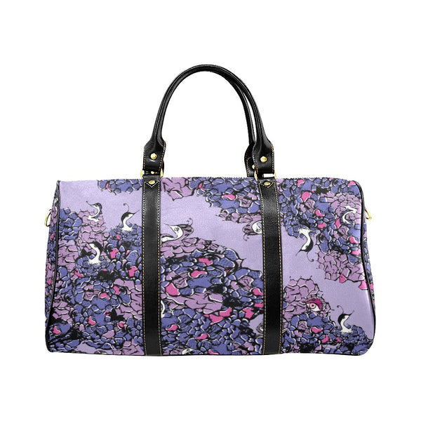 Owls Floral Waterproof Travel Bag (Large/Purple)