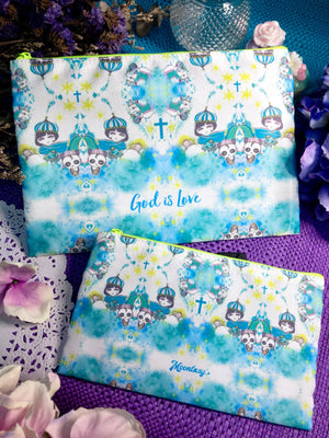 God is Love Cosmetic Bag Set(Large + Small)