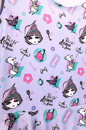 Classic France Kids' Skater Dress (Purple)